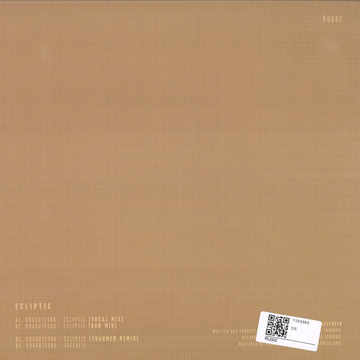 Dragutesku - Ecliptic (VINYL 12" Raru RU002 2024) | NEW Mint (M) Mint (M)--