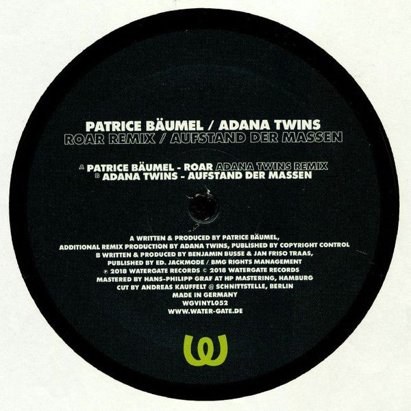 Patrice Bäumel / Adana Twins - Roar Remix / Aufstand Der Massen (VINYL) | Mint (M) Mint (M)--