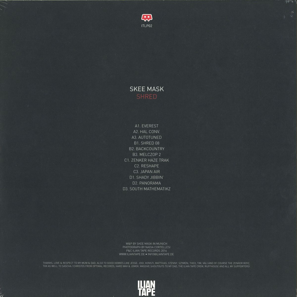 Skee Mask - Shred (VINYL 2xLP Ilian Tape ITLP02 2025) | NEW Mint (M) Mint (M)--