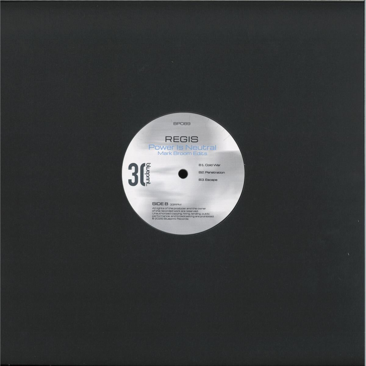 Regis - Power Is Neutral (Mark Broom Edits) (VINYL 12" Blueprint BP089 2026) | NEW--