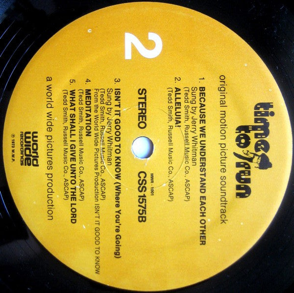 Tedd Smith - Time To Run (Original Motion Picture Soundtrack) | Very Good (VG) Near Mint (NM)-