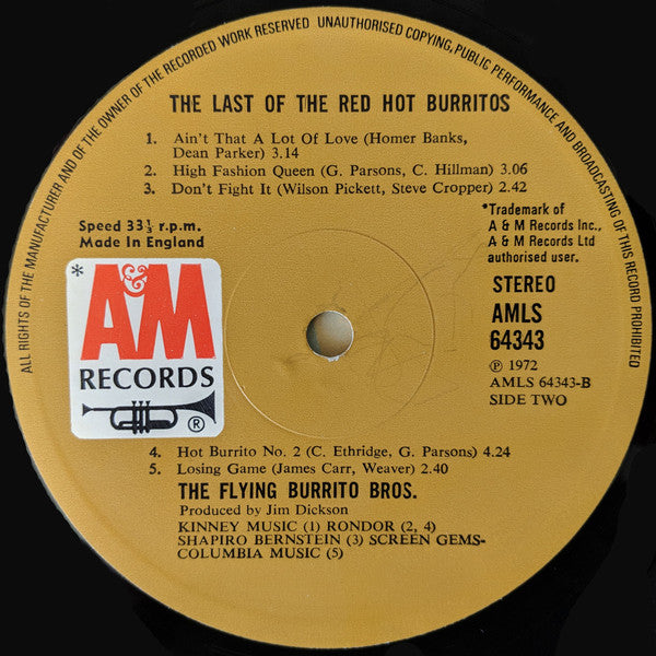 The Flying Burrito Bros - The Last Of The Red Hot Burritos | Very Good Plus (VG+) Near Mint (NM)-