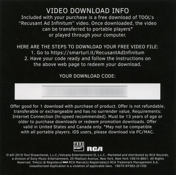 Tool (2) - Fear Inoculum (Expanded Book Edition CD RCA/Tool Dissectional 19075-97582-2) | NEW-
