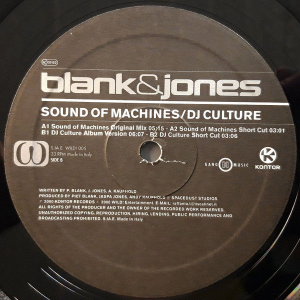 Blank & Jones - Sound Of Machines / DJ Culture (12" VINYL) | Excellent+ (EX+) Near Mint (NM)--