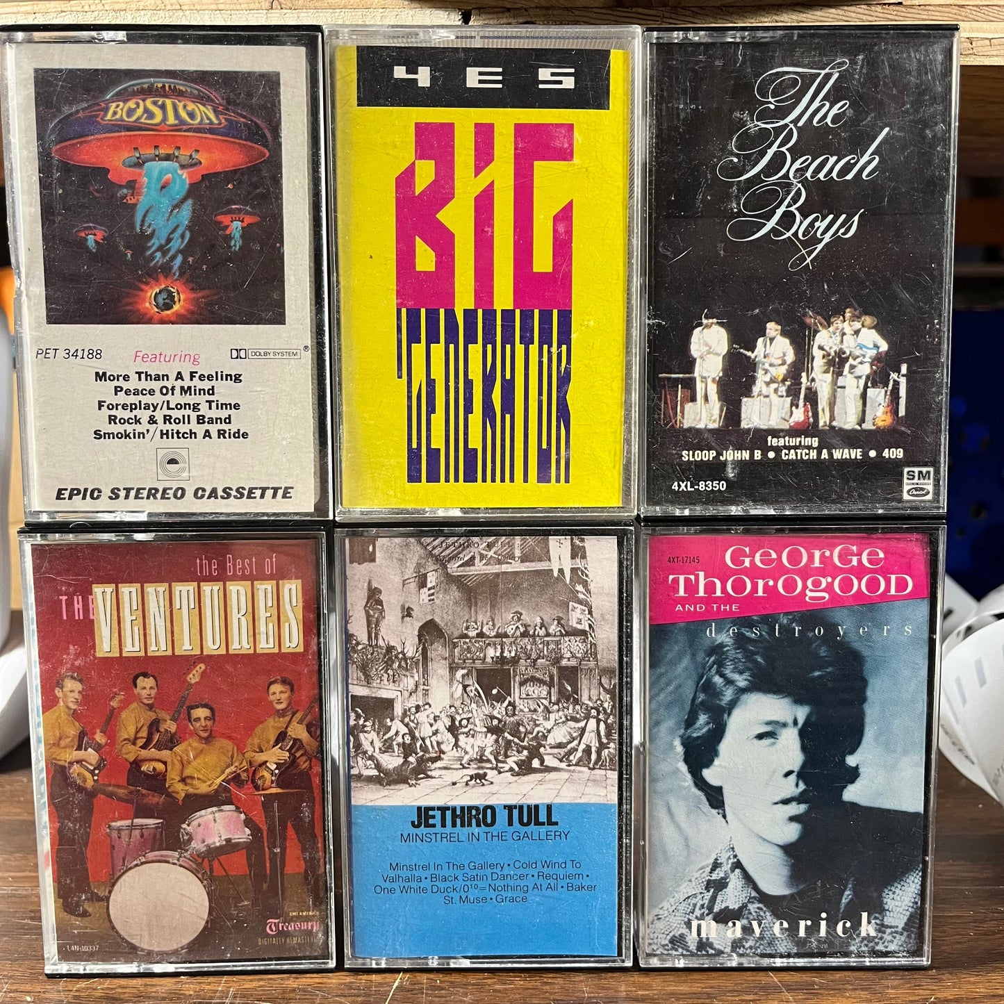 Various - 6 CASSETTE LOT / BOSTON / YES / BEACH BOYS / VENTURES / JETHRO TULL / GEORGE THOROGOOD | Very Good Plus (VG+) Very Good Plus (VG+)--