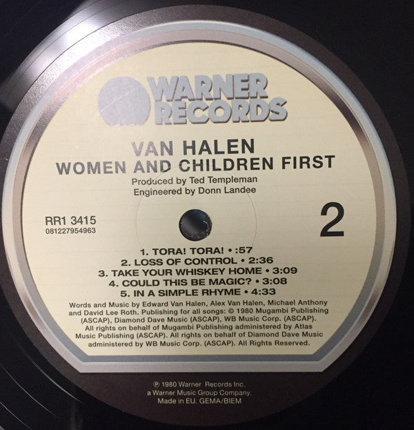 Van Halen - Women And Children First (VINYL LP) | Mint (M) Mint (M)-