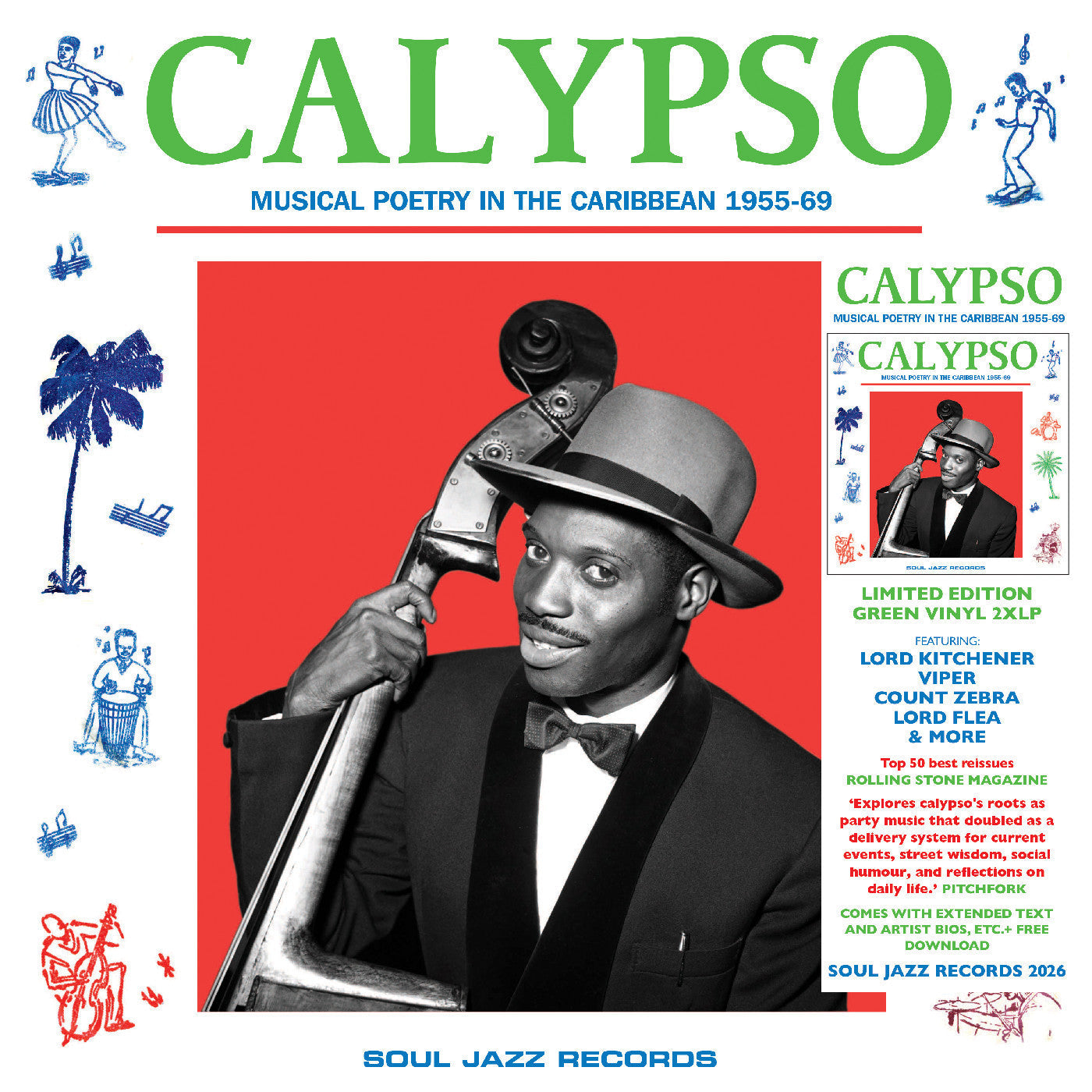 Soul Jazz Records presents - (PRESALE 8/7/26) CALYPSO: Musical Poetry In The Caribbean 1955-69 (CD) |--