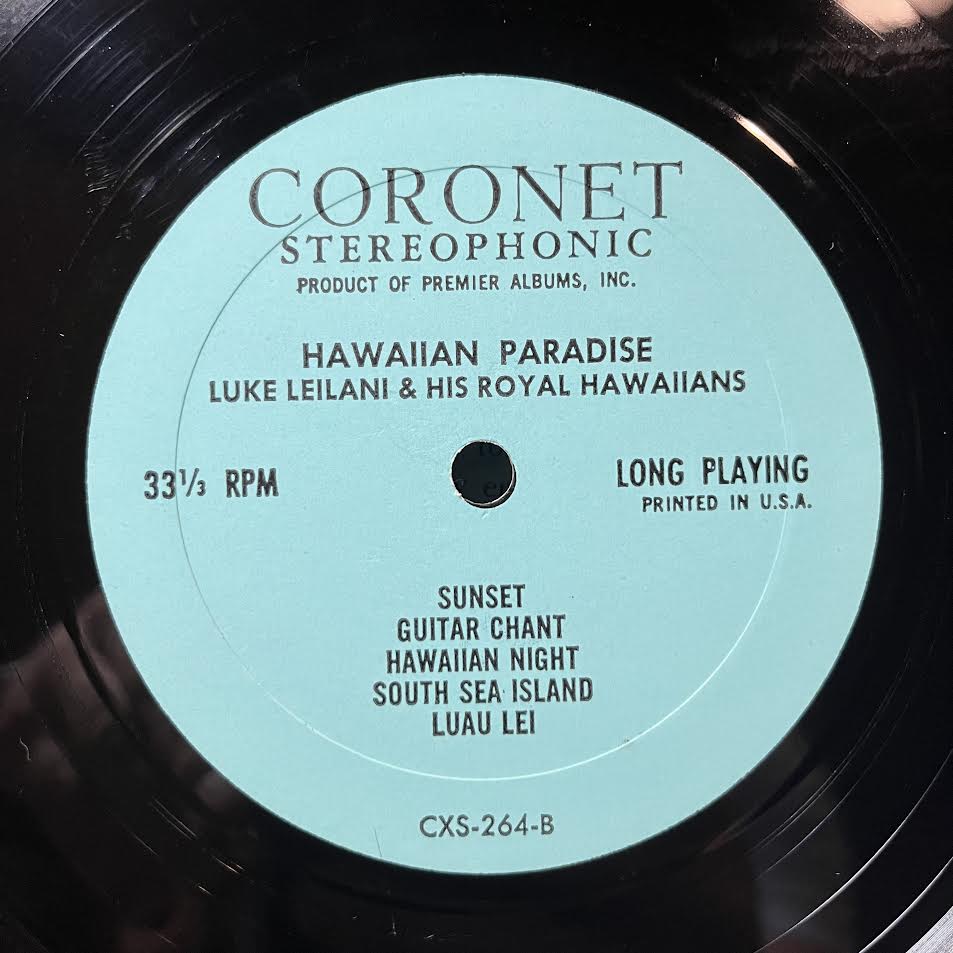 Luke Leilani & His Hawaiian Rhythm - Hawaiian Paradise (VINYL) | Excellent+ (EX+) Excellent (EX)--