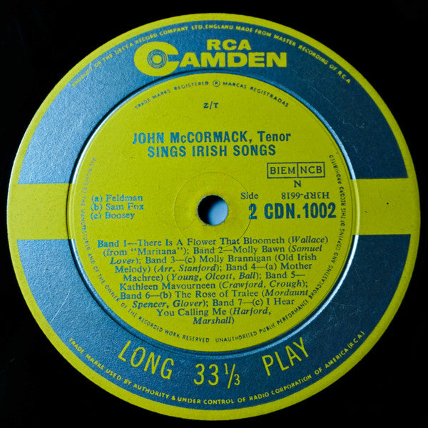John McCormack (2) - John McCormack Sings Irish Songs | Excellent (EX) Very Good Plus (VG+)--