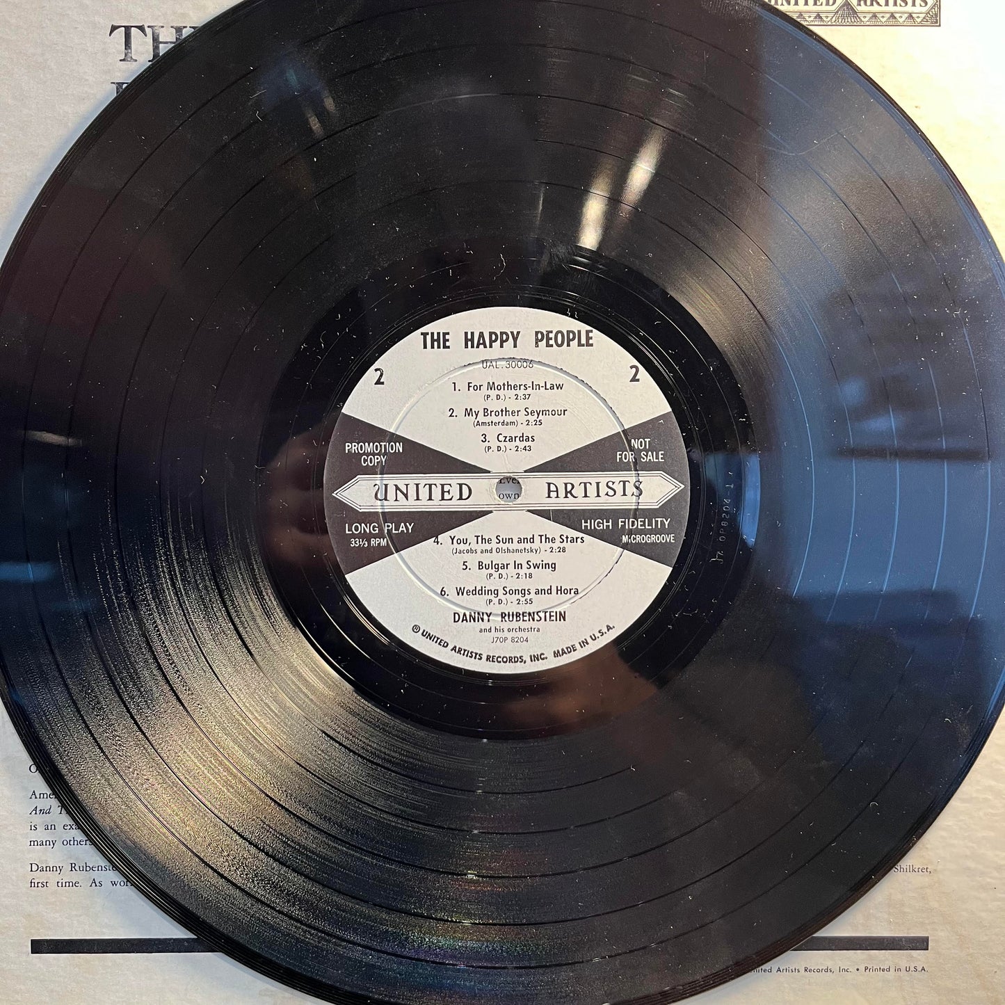 Danny Rubinstein And His Orchestra - The Happy People *PROMO* | Very Good (VG) Very Good (VG)--