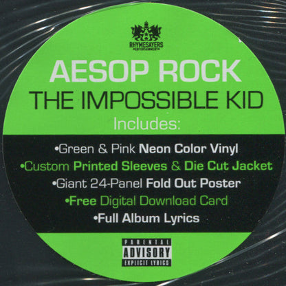 Aesop Rock The Impossible Kid Rhymesayers Entertainment LP, Gre + LP, Pin + Album Mint (M) Mint (M)-