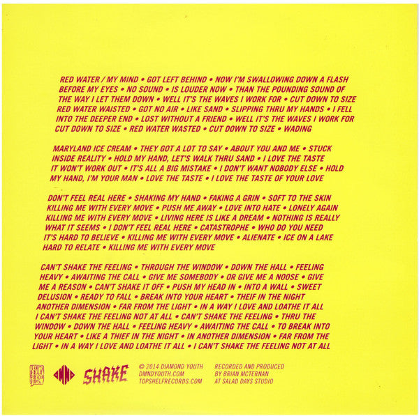Diamond Youth - Shake (7" COLOR VINYL) *Highlighter Yellow / Magenta* | Mint (M) Mint (M)-