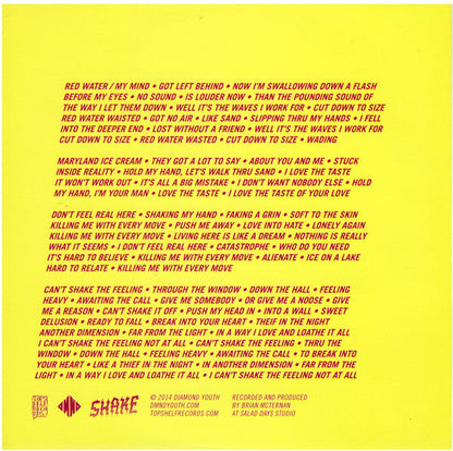 Diamond Youth - Shake (7" COLOR VINYL) *Highlighter Yellow / Magenta* | Mint (M) Mint (M)-