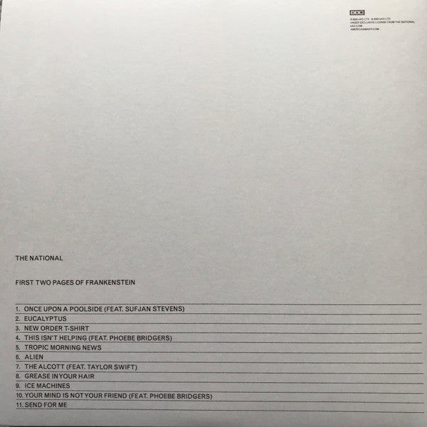 The National First Two Pages Of Frankenstein LP Mint (M) Mint (M)-