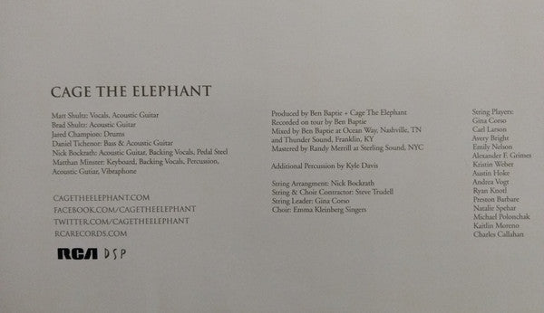 Cage The Elephant - Unpeeled (140 GRAM VINYL) | Mint (M) Mint (M)-