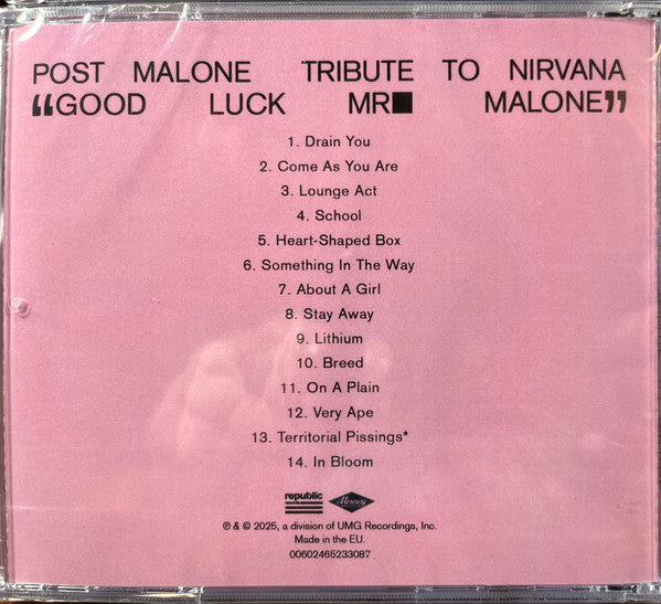 Post Malone - Nirvana Tribute (UNOFFICIAL CD) | Mint (M) Mint (M)-
