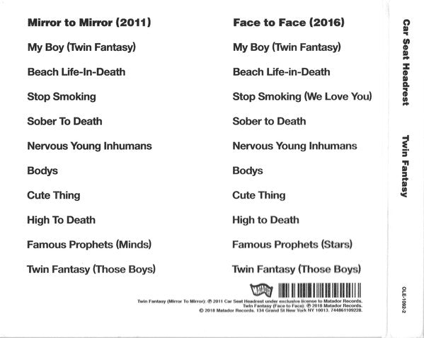 Car Seat Headrest - Twin Fantasy (CD) | Mint (M) Mint (M)-