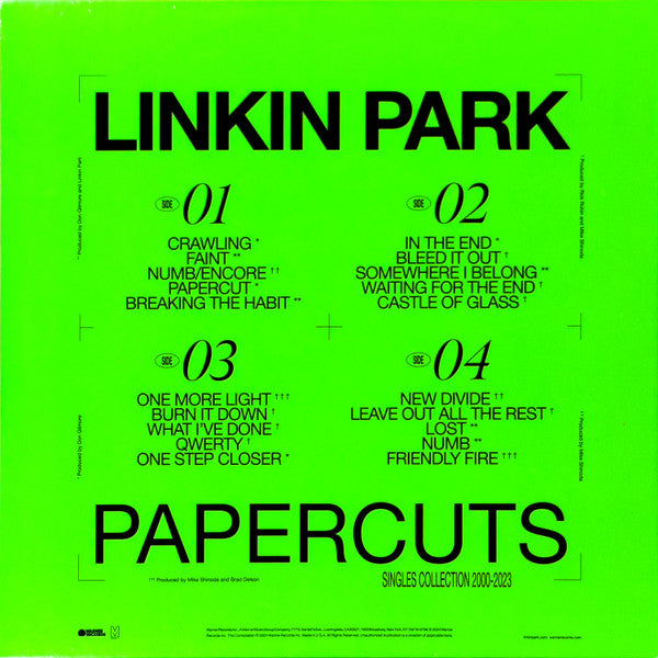 LINKIN PARK - Papercuts | Mint (M) Mint (M)-