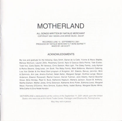 Natalie Merchant - Motherland (CD) | Near Mint (NM) Near Mint (NM)-