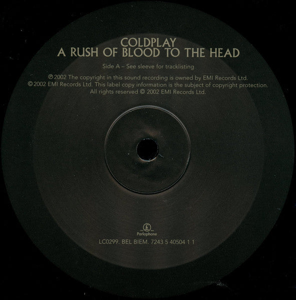 Coldplay - A Rush Of Blood To The Head (VINYL LP) | USED Near Mint (NM) Near Mint (NM)-