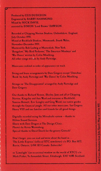 XTC - Nonsuch *CASSETTE* | Near Mint (NM) Near Mint (NM)-