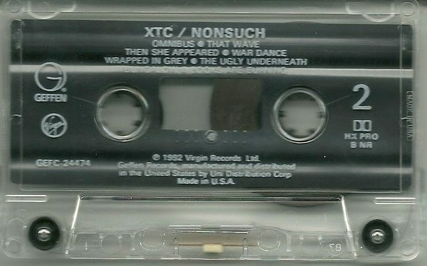 XTC - Nonsuch *CASSETTE* | Near Mint (NM) Near Mint (NM)-