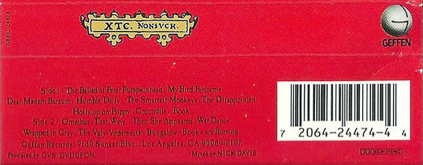 XTC - Nonsuch *CASSETTE* | Near Mint (NM) Near Mint (NM)-