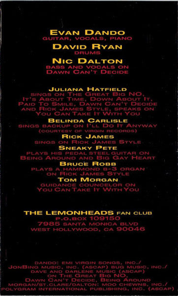 The Lemonheads - Come On Feel The Lemonheads *CASSETTE* | Near Mint (NM) Near Mint (NM)-