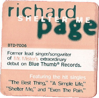 Richard Page - Shelter Me (CD) | Near Mint (NM) Near Mint (NM)-