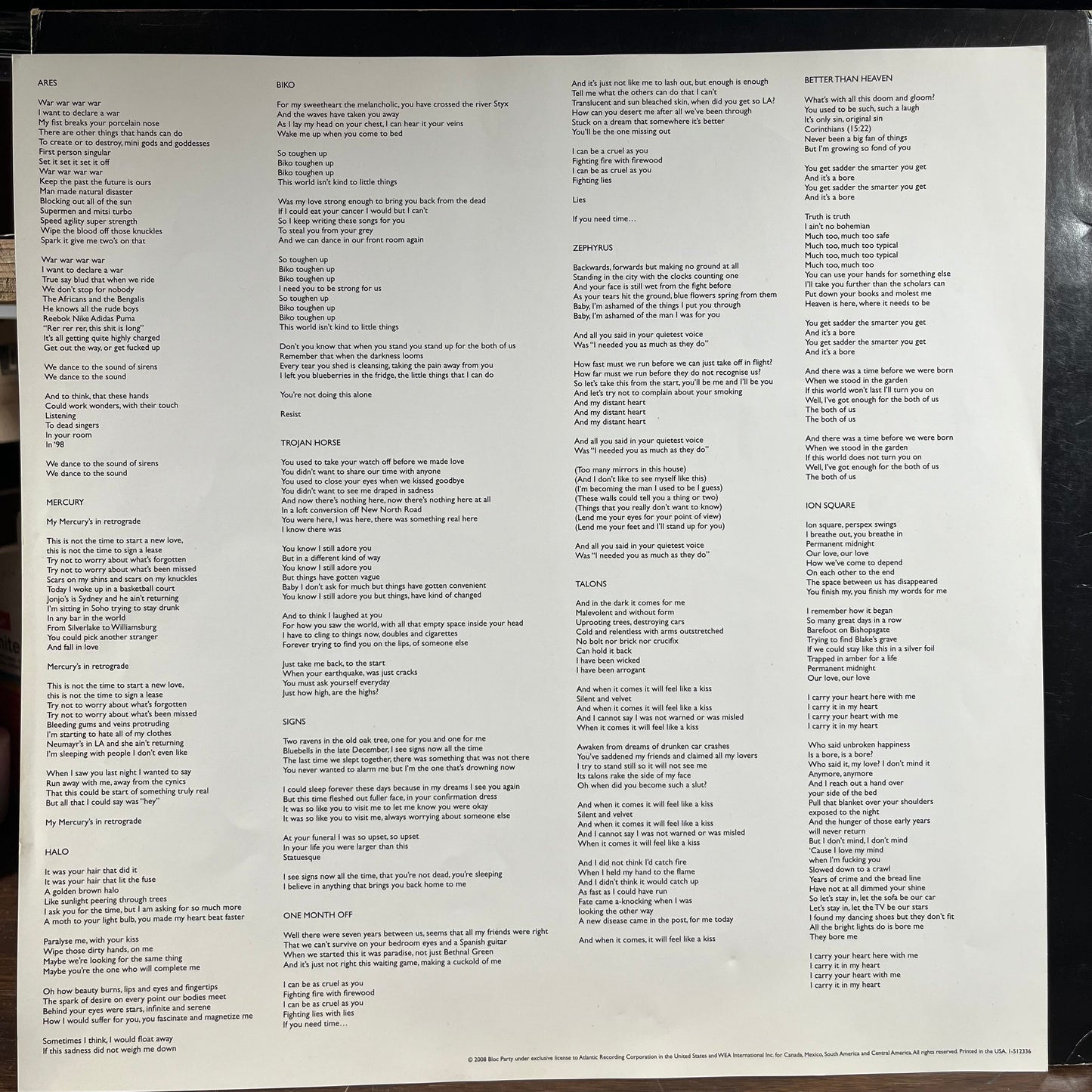 Bloc Party - Intimacy (VINYL) | Excellent (EX)-