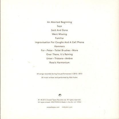 Nils Frahm - Spaces (CD) | Mint (M) Mint (M)-