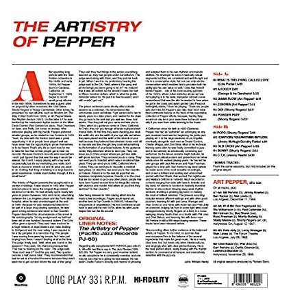 Art Pepper - Artistry Of Peppe (Ltd 180g Vinyl Import) | Mint (M) Mint (M)-
