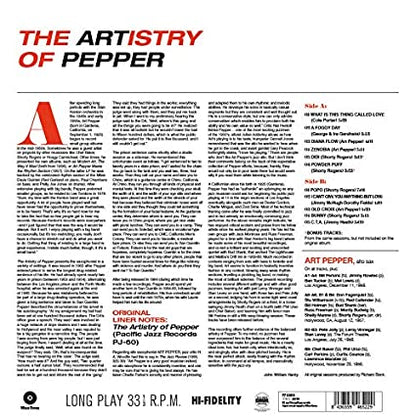 Art Pepper - Artistry Of Peppe (Ltd 180g Vinyl Import) | Mint (M) Mint (M)-