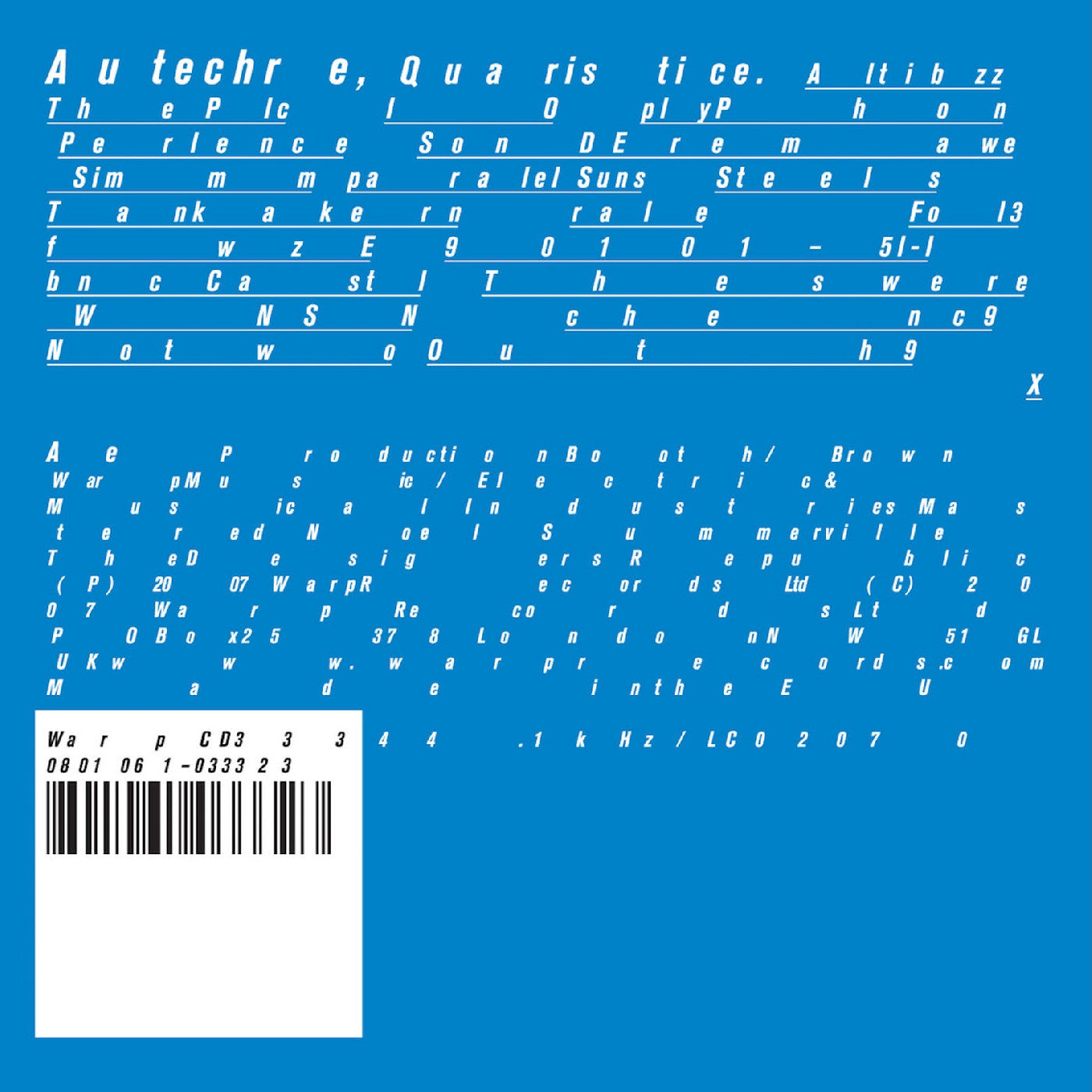 Autechre - Quaristice (2x VINYL) | Mint (M) Mint (M)-
