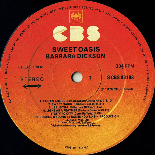Barbara Dickson - Sweet Oasis | Near Mint (NM) Very Good Plus (VG+)--