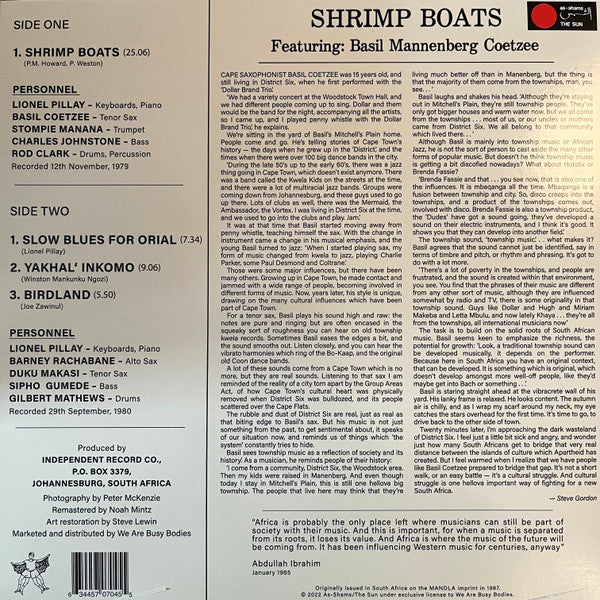 Basil Coetzee, Lionel Pillay - Shrimp Boats | Mint (M) Mint (M)-