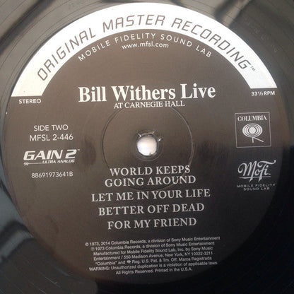 Bill Withers Live At Carnegie Hall (2xVINYL MFSL) | Mint (M) Mint (M)-
