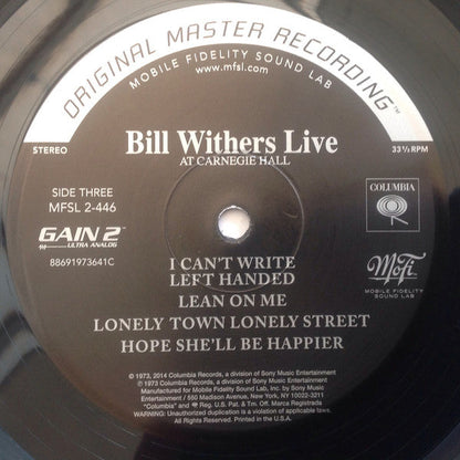 Bill Withers Live At Carnegie Hall (2xVINYL MFSL) | Mint (M) Mint (M)-