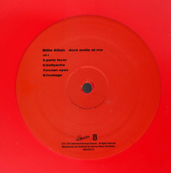 Billie Eilish - Dont Smile At Me (RED VINYL) | Mint (M) Mint (M)-