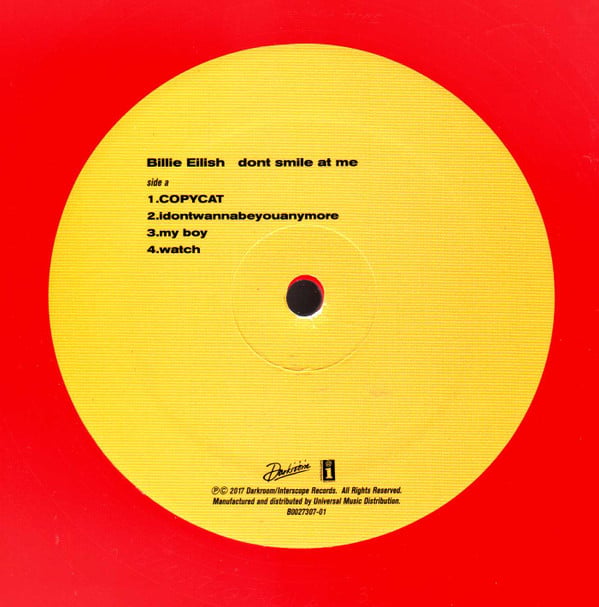 Billie Eilish - Dont Smile At Me (RED VINYL) | Mint (M) Mint (M)-
