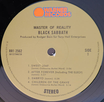 Black Sabbath - Master Of Reality (VINYL) | Mint (M) Mint (M)-