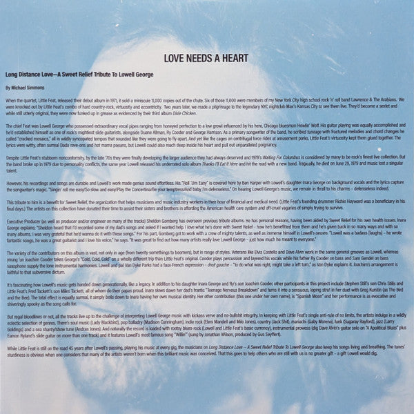 Various - Long Distance Love (A Sweet Relief Tribute To Lowell George) (WHITE VINYL) | Mint (M) Mint (M)-