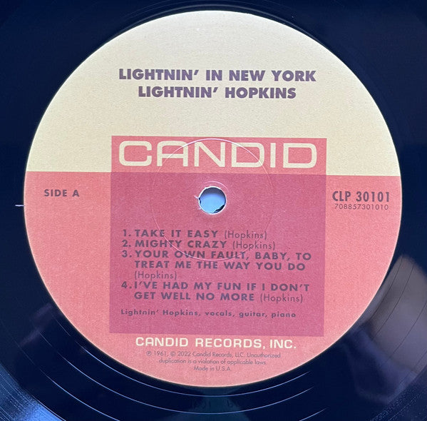 Lightnin' Hopkins - Lightnin' In New York | Mint (M) Mint (M)-
