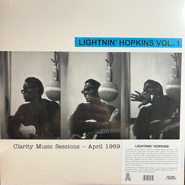 Lightnin' Hopkins - Vol. 1 : Clarity Music Sessions - April 1969 (VINYL) | Mint (M) Mint (M)-