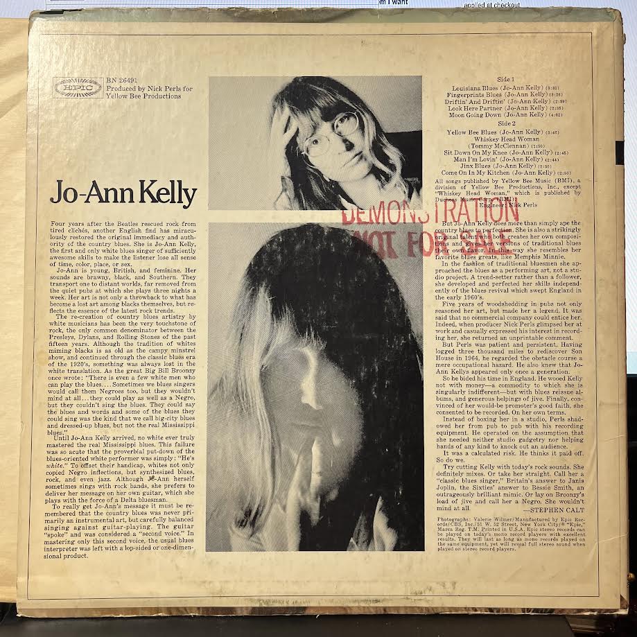 Jo-Ann Kelly - Jo-Ann Kelly (VINYL) | Excellent+ (EX+) Very Good (VG)-