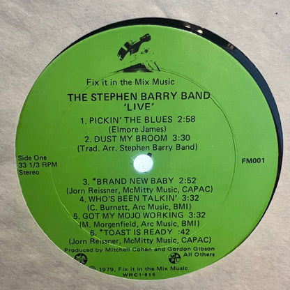 The Stephen Barry Band - Live | Excellent (EX) Excellent (EX)-