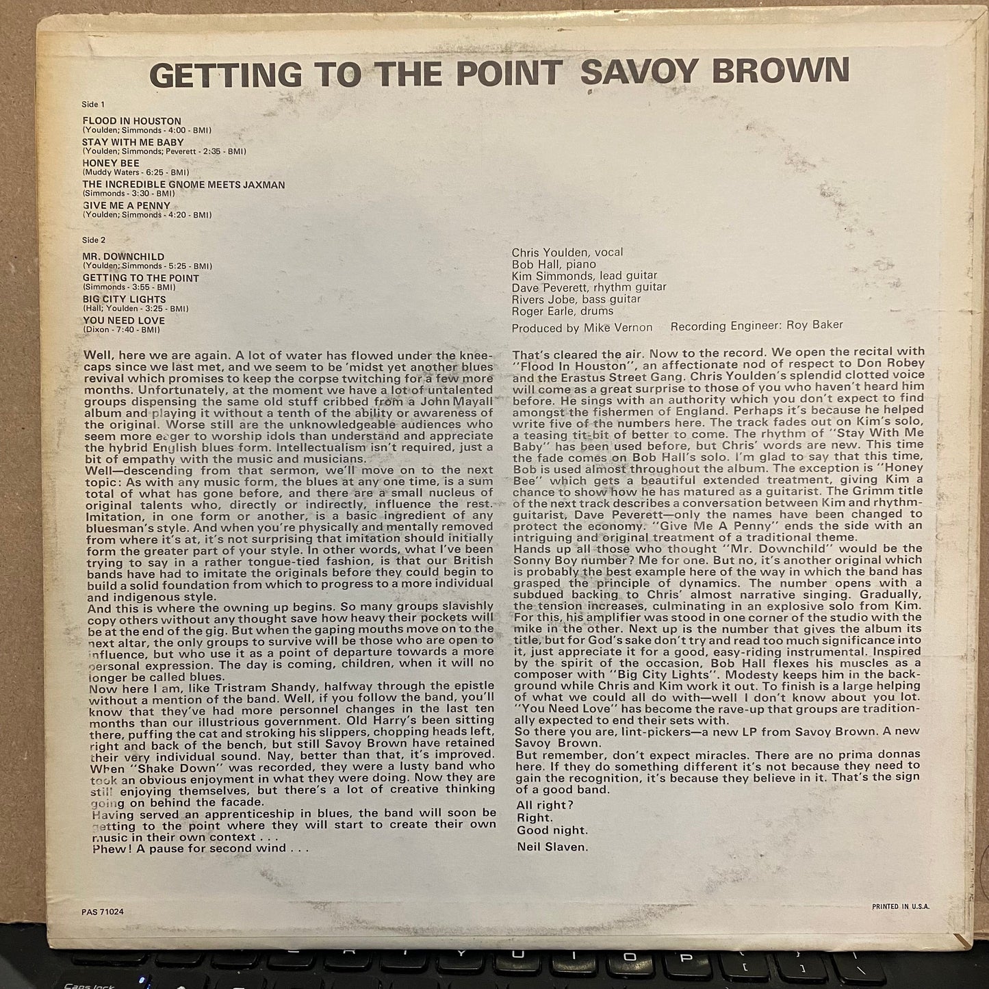 Savoy Brown - Getting To The Point *TERRE HAUTE* | Near Mint (NM) Excellent (EX)-