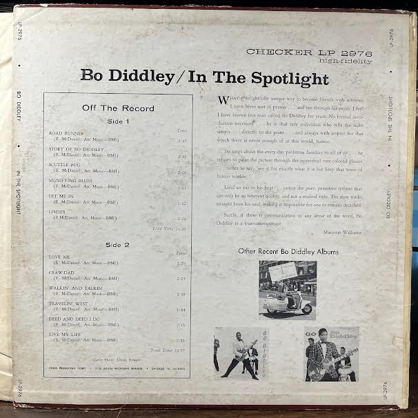 Bo Diddley - In The Spotlight (VINYL) | Good Plus (G+) Very Good (VG)-