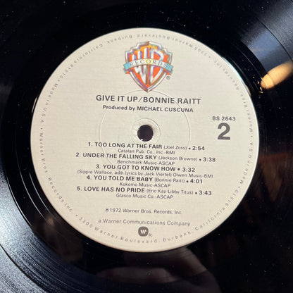 Bonnie Raitt - Give It Up (VINYL) | Near Mint (NM) Excellent (EX)-