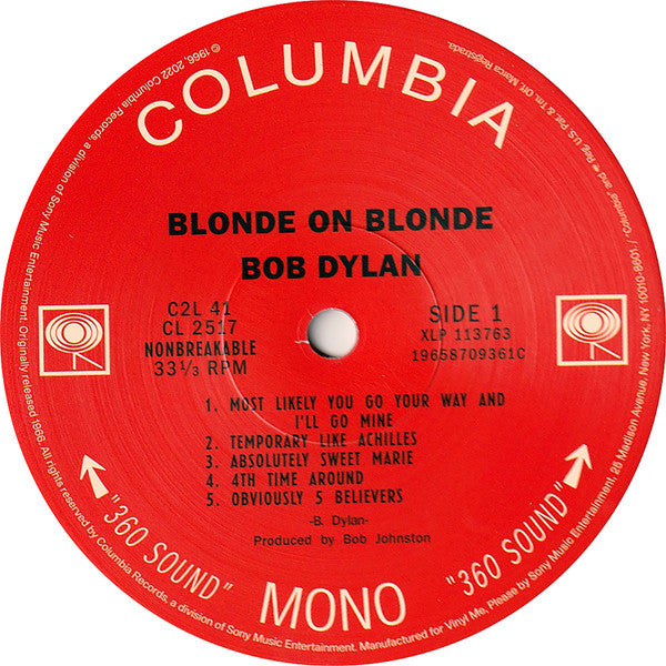 Bob Dylan - Blonde On Blonde (VMP | CLEAR BLONDE VINYL) | Mint (M) Mint (M)-